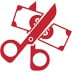 Scissors Cutting Money Icon Scissors Cutting Money Icon